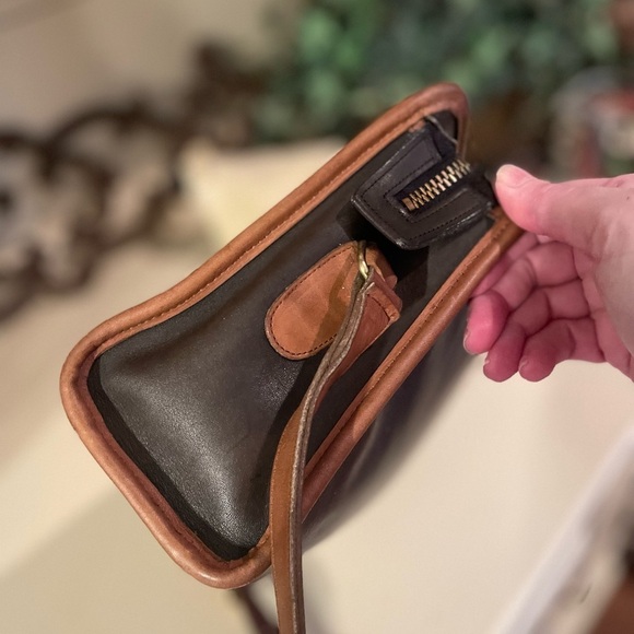 Coach Vintage Swagger Spectator Bag Purse Black Tabac Tan Piping Leather Classic - Picture 8 of 14